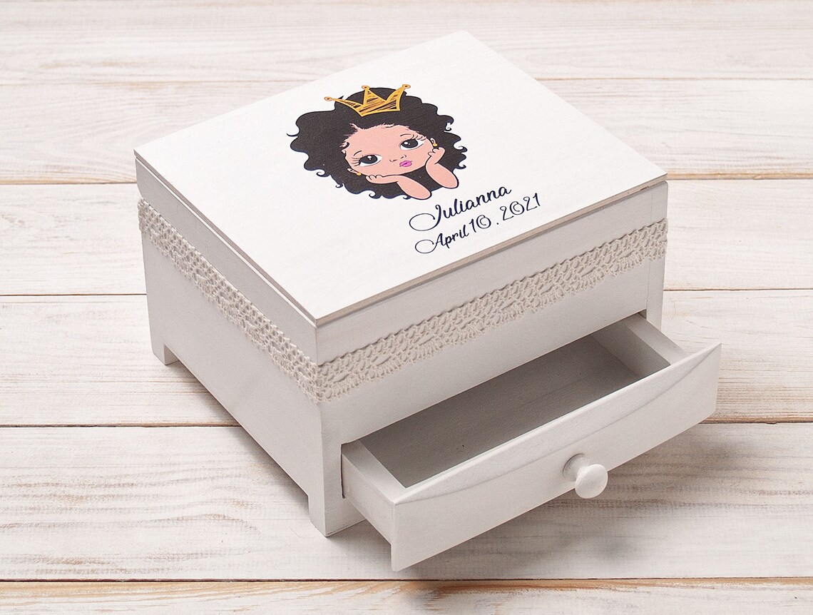Princess Jewelry Box for Little Girls Personalized New Baby Etsy