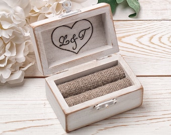 Ring Bearer Box, Wedding Ring Box, Personalized Ring Box, Rustic Ring Box, Wedding Ring Holder, Ring Bearer Pillows, Wood Box