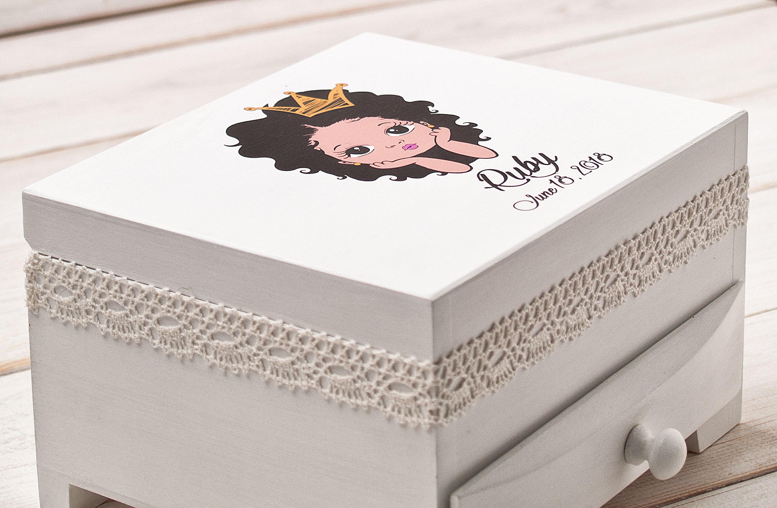 Personalized Large Victorian Keepsake Princess Jewelry Box -  Portugal