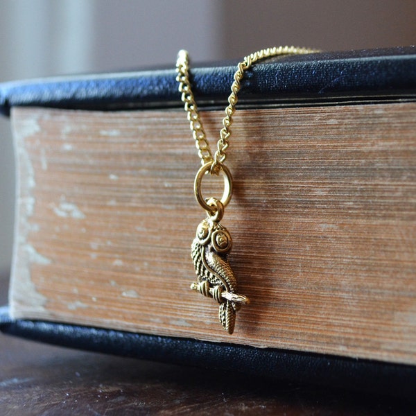 Gold Athenian Owl Necklace
