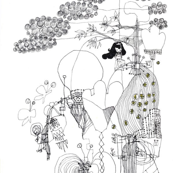 Illustration print A4 size Yoyogi koen