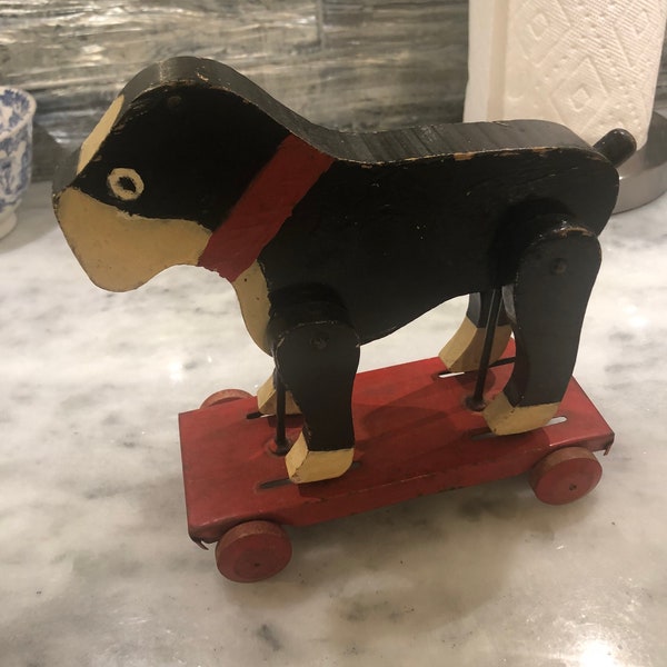 Antique Dog Pull Toy Etsy