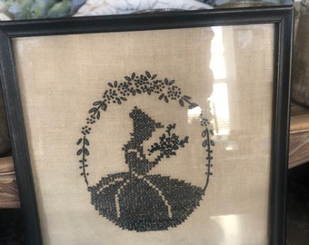 Antique Needlepoint sillouette
