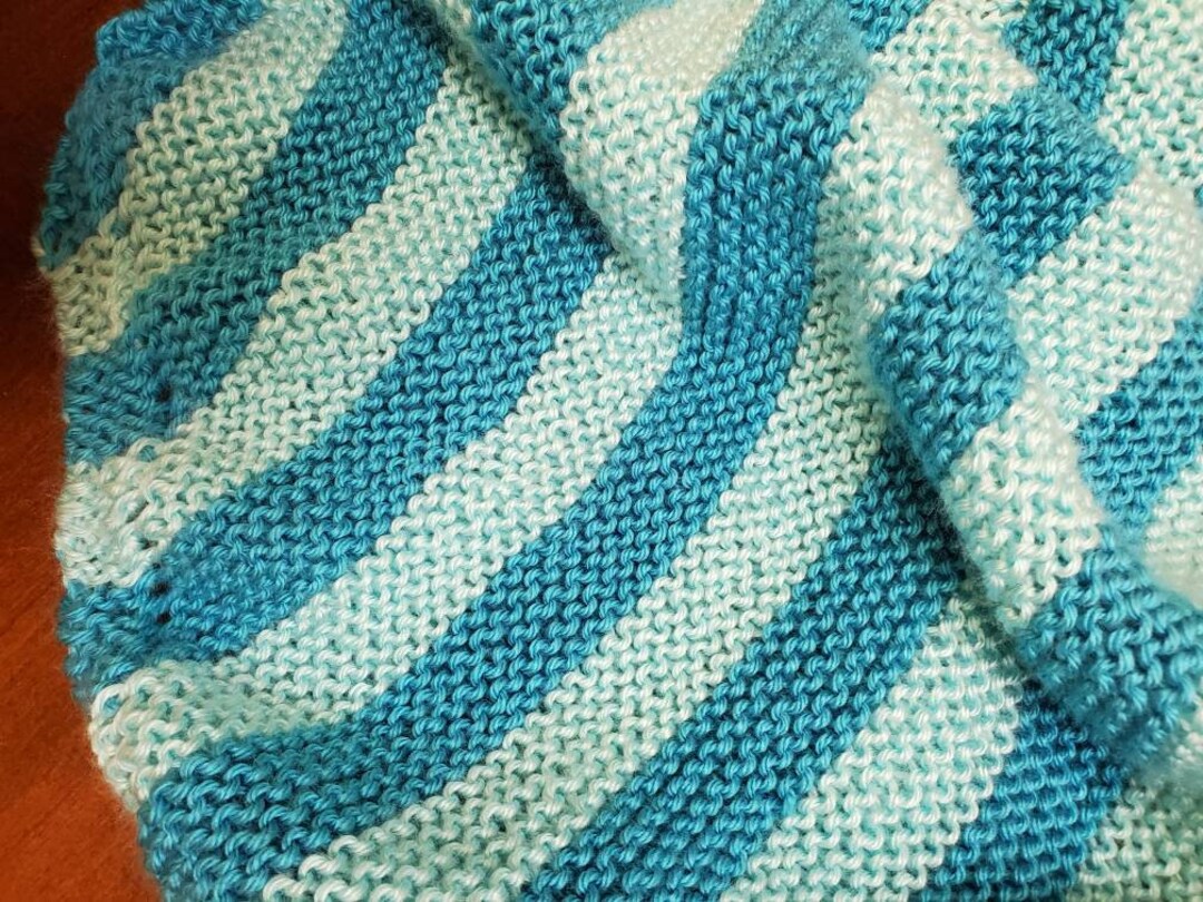 Coming Soon Soft Hand Knit Baby Blanket in Light and Dark Etsy