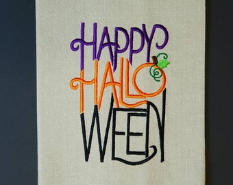 Happy Halloween Embroidered Kitchen Towel