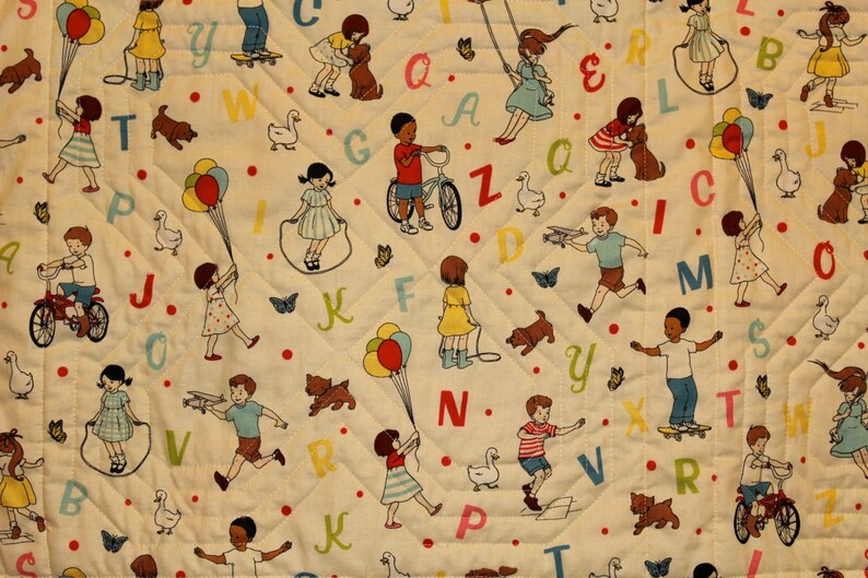 Free Domestic Shipping Baby Girl Crib Quilt in a Sweet Vintage Style