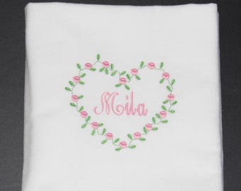 Personalized Cotton Flannel Receiving Blanket