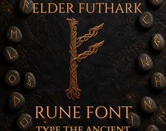 Elder Futhark Rune Font TTF | Viking Alphabet OTF Font | Norse Mythology Font for Laser Engraving, Cricut, Crafting