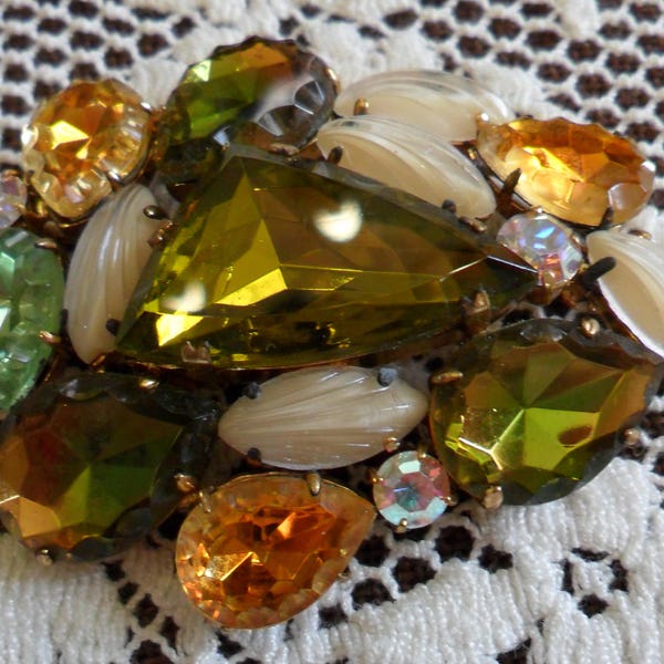 Large Vintage Colorful Multi-Faceted Cut Glass Crystal & image 2
