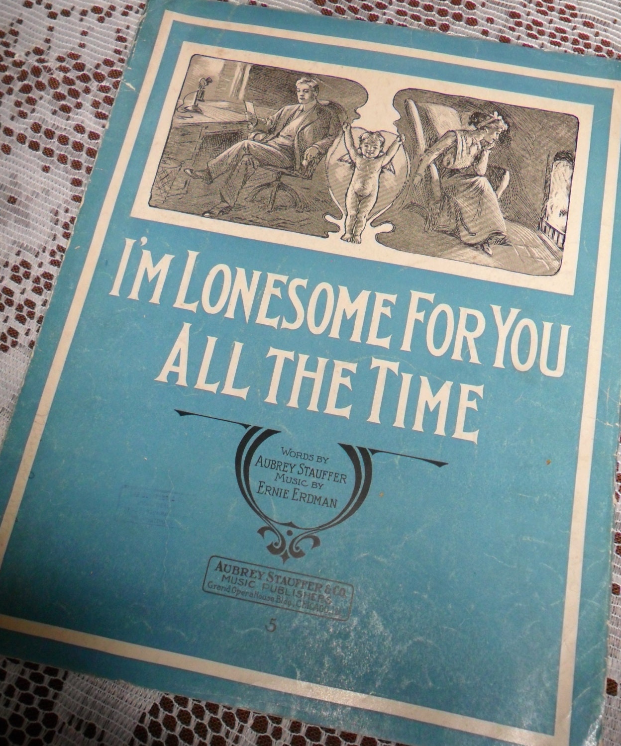 Vintage Antique 1910 I'm Lonesome For You All The Time Etsy