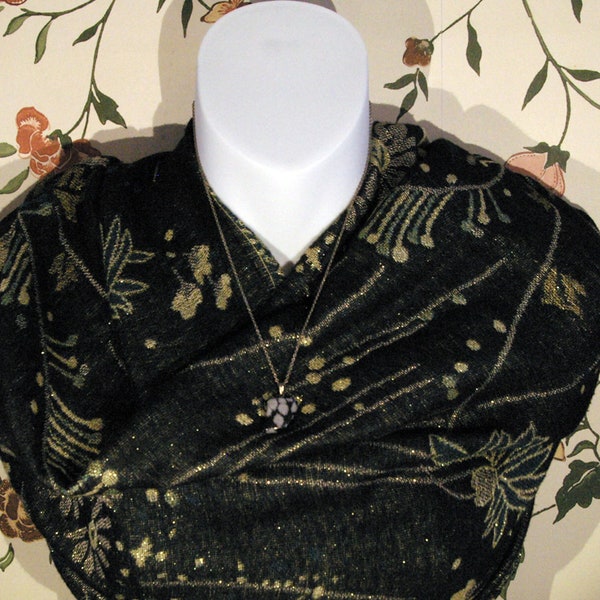 Vintage Grey and Black Stone on Silver Tone Chain Necklace image 2