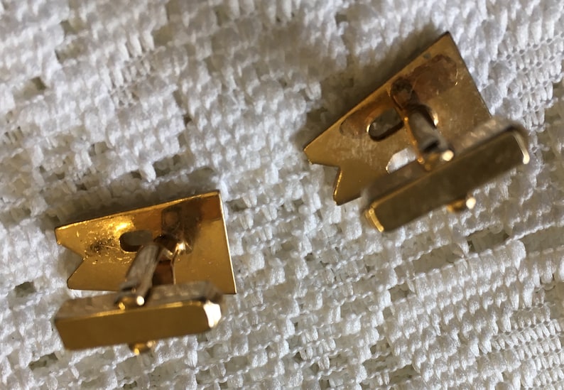 Vintage Cuff Links Letter R Monogram Name Initial Gold Tone Cufflinks Signed SWANK USA 1960s Mens Shirt Accessory