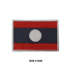 Vlag van Laos om op te strijken/naaien, geborduurde patch, badge, applicatie voor kleding