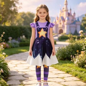 Girls Star Print Cosplay Dress Kids Halloween Character Costume Set