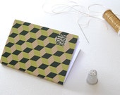 Notebook Collection #3 Green & Pink . Binding Hand with golden thread . Two Sizes . White Page 