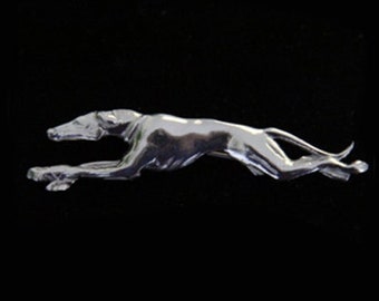 Greyhound Brooch - Running Whippet Galgo Lurcher Dog - Racing Silhouette - Jewelry