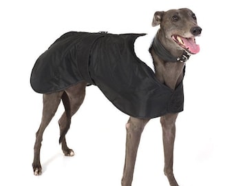 Cappotto invernale Whippet - Cappotto invernale Greyhound - 9 taglie disponibili - Caldo cappotto invernale per cani - Nero