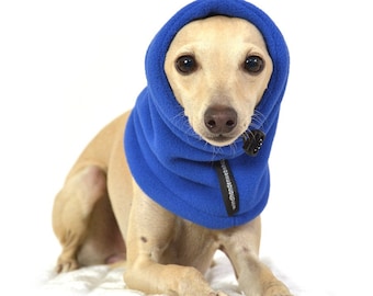 Fleece Snood - Blue - Snood for Whippet, Saluki, Podenco, Galgo, Italian Greyhound - 3 sizes available