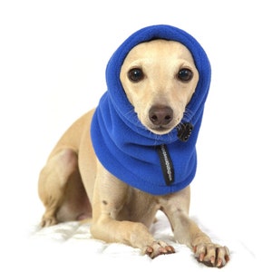 Fleece-Schlauchschal – Blau – Schlauchschal für Whippet, Saluki, Podenco, Galgo, italienischer Windhund – 3 Größen erhältlich