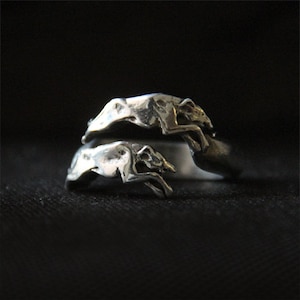 Greyhound Ring - Whippet Ring - Running Sighthound - Galgo Jewelry - Pewter