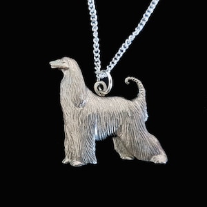 Afghan Hound Necklace - Afghan Hound Jewelry - Pewter Afghan Hound Dog