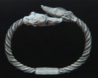 Greyhound Bangle - Whippet Bracelet - Running Sighthound Bangle - Galgo Jewelry - Pewter