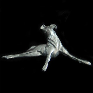 Greyhound Brooch - Whippet Pin - Galgo Lurcher Hound - Relaxed Dog Silhouette - Jewelry