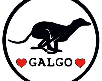 Galgo Car Decal - Galgo Car Sticker - Vinyl sticker decal - Galgo Love Decal - Heart Galgos