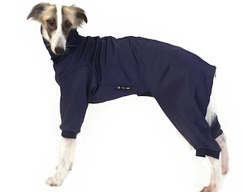 Dog Overall - Pajamas Sweater for Whippet, Greyhound, Lurcher, Border Collie, Shepherd - Dark blue
