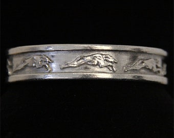 Greyhound Bracelet - Whippet Bangle - Running Sighthound - Galgo Jewelry - Pewter