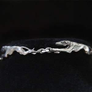 Greyhound Bracelet Whippet Bangle Running Sighthound Galgo Jewelry Pewter image 1