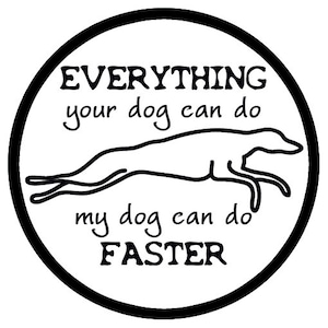 Greyhound Car Decal - Funny Whippet Galgo Car Sticker - Fast Dog Sticker - Racing Running Sighthound