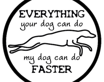 Greyhound Car Decal - Funny Whippet Galgo Car Sticker - Fast Dog Sticker - Racing Running Sighthound