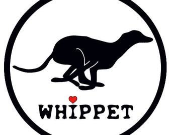 Whippet Car Decal - Whippet Car Sticker - Vinyl sticker decal - Whippet Love Decal