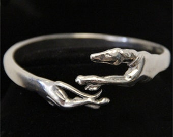 グレイハウンド ブレスレット - ウィペット バングル - ランニング サイトハウンド - Galgo ジュエリー - ピューター