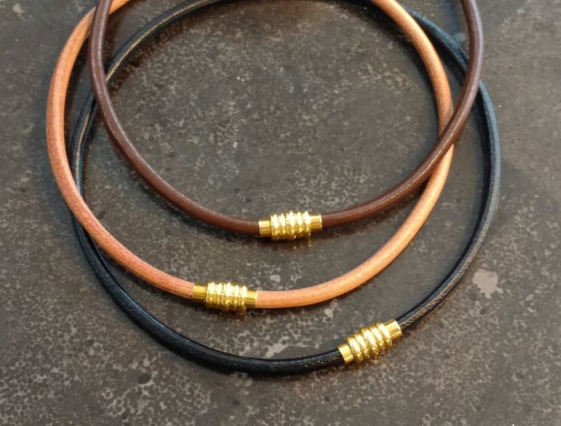 Leather Cord Necklace Men's Leather Necklace Natural Etsy