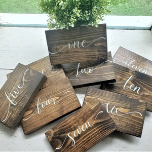 Wooden Wedding Table Numbers/Wedding Decor/Table Numbers/Rustic wooden table numbers/