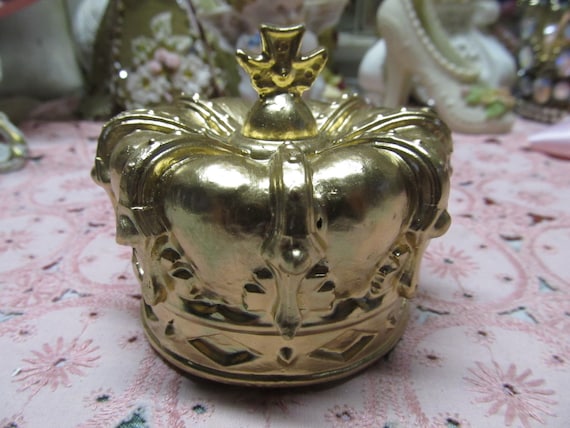 Royal Gold CROWN Decor, Molded Plaster, Shabby Chic, Cottage, Crown Decor, French Country, Crown Home decor