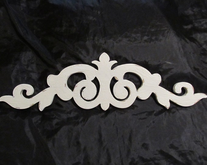 White Pediment, Door or Frame Topper, WALL DECOR, Wood, Distressed ...