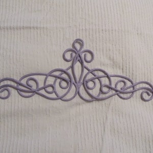 LAVENDER PEDIMENT Wall Decor, Metal, Scroll Design, Distressed, Door Topper, Frame Topper, Cottage, Romantic Home Decor, Lavender Home Decor