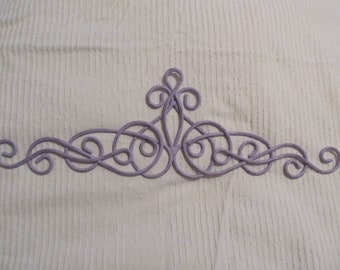 LAVENDER PEDIMENT Wall Decor, Metal, Scroll Design, Distressed, Door Topper, Frame Topper, Cottage, Romantic Home Decor, Lavender Home Decor