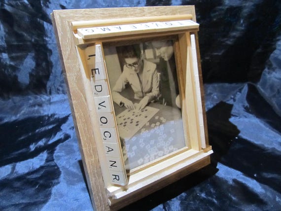 PHOTO FRAME with Scrabble Letters, 5"x7",  Wood, Tabletop, Wall, for Scrabble Game Enthusiast