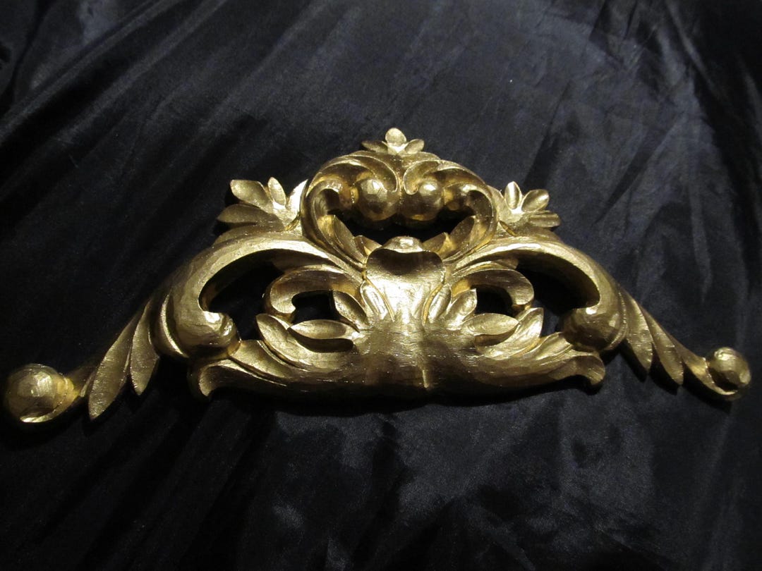 Gold Ornate WALL PEDIMENT, Wall Decor, Lightweight Resin, Frame Topper ...