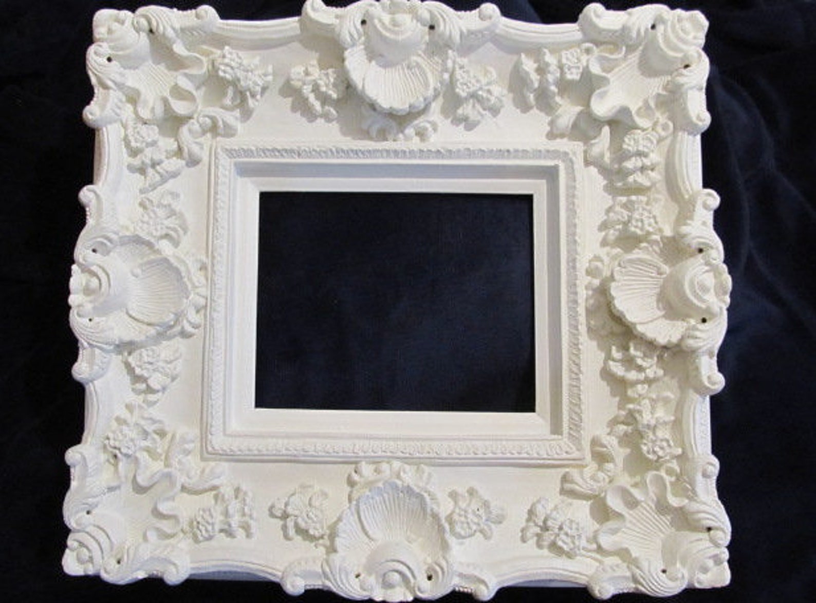Stunning Large All White Ornate WALL FRAME Resin Etsy