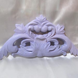 Pastel Lavender Ornate WALL PEDIMENT, Wall Decor, Lightweight Resin, Frame Topper, Shabby Chic, Cottage Decor, Victorian