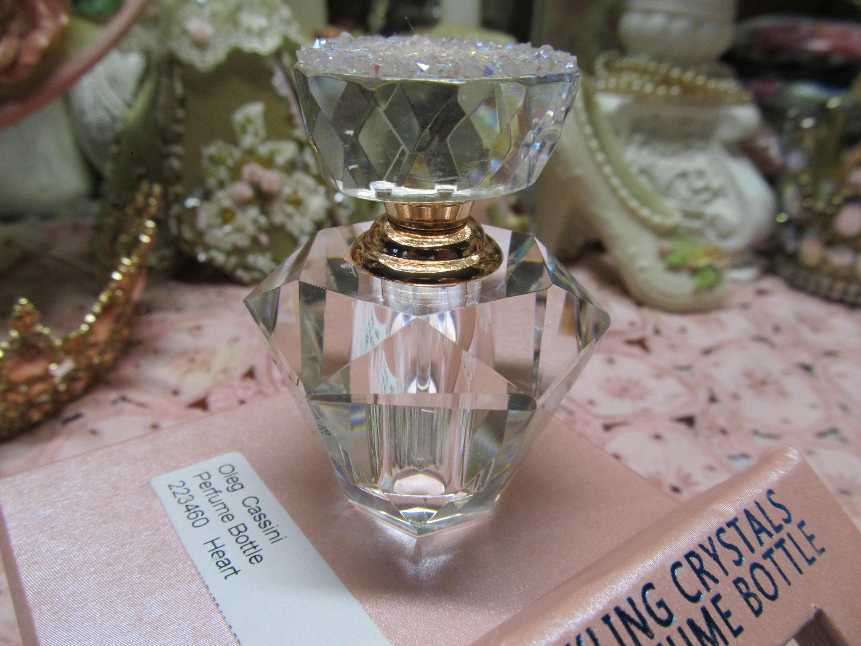 Auction Oleg Cassini Crystal Perfume Bottle THE COLORS THESE