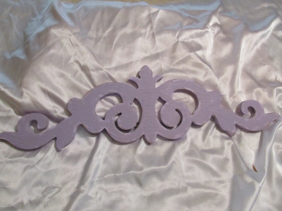 Pastel Lavender WALL PEDIMENT, Door or Frame Topper, Wall Decor, Wood, Distressed, Cottage, Romantic Home, Lavender Decor, French, Country
