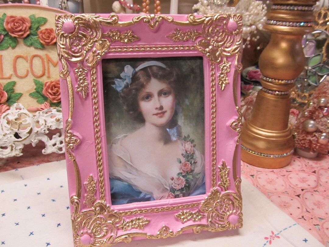 Rose Pink & Gold PHOTO FRAME 5x7 Tabletop Etsy