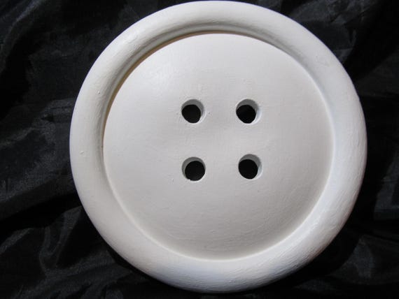 White BUTTON Wall DECOR, Hand Molded, Hand Painted, Shabby Chic, Cottage, Craft Room Decor, Sewing Room Decor, Home Decor