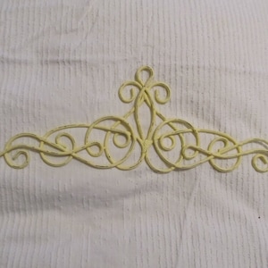 YELLOW WALL PEDIMENT Wall Decor, Metal, Scroll Design, Distressed, Door Topper, Frame Topper, Cottage, Romantic Home Decor, Home Decor
